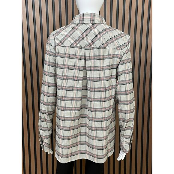 Cabi Hideout Women's S Black Jacket Polyester Shacket Shirt Collar Stretch Plaid - Picture 2 of 9